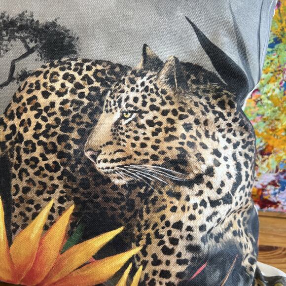 Wild Cheetah Scatter Cushion-Serengeti Floral Cover-Rare South African Textiles - Picture 2 of 8